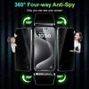 360° Privacy Anti Spy Protector for iPhone Air 6 7 8 X XS XR 11 12 13 14 15 16 17 Pro Max  Full Coverage High Quality Tempered Glass Screen Protector