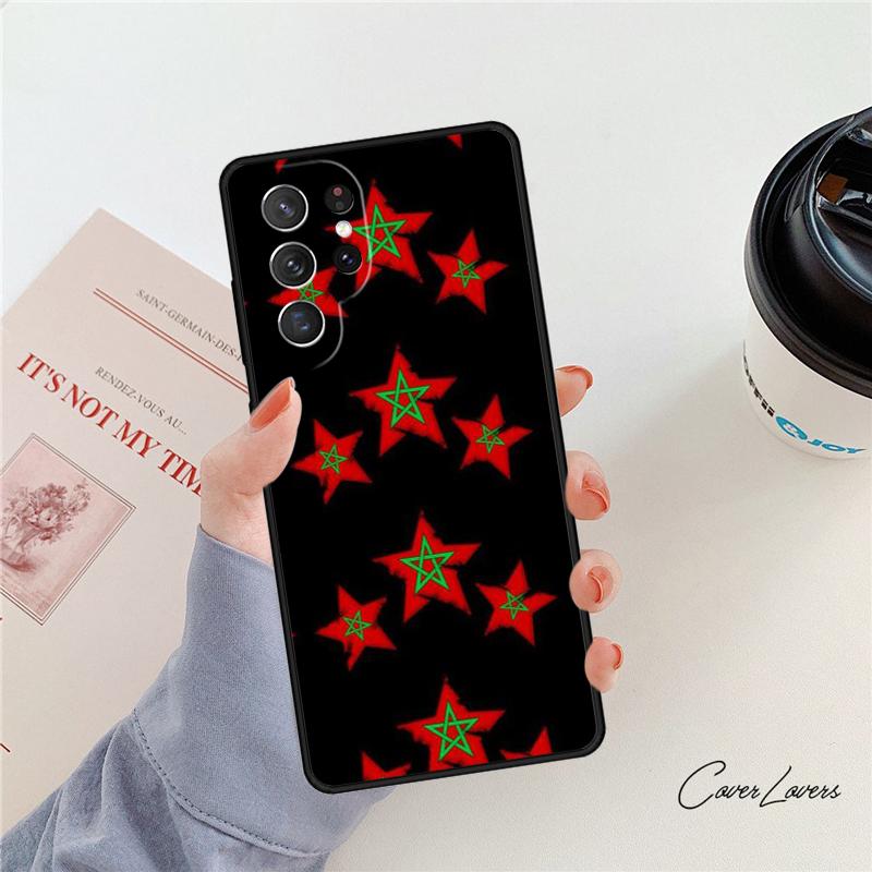 Morocco Flag Coat Of Arms Symbol phone case For Samsung Galaxy S24 S25 S23 S22 Ultra Note 10 20 Plus S20 S21 FE Cover