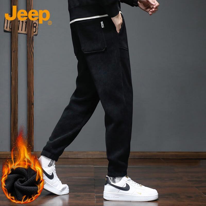 Jeep Men's Fleece-lined Corduroy Jogger Pants
