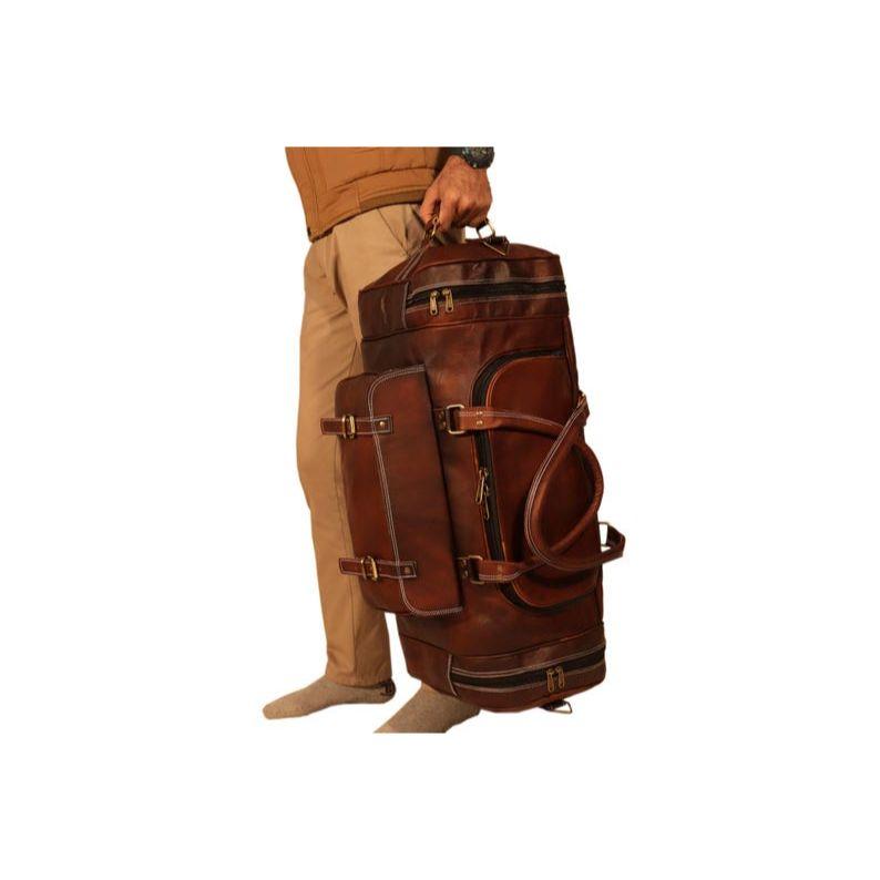 Vintage Leather Weekender Bag | Classic Duffle for Him or Her | Handmade Travel Luggage