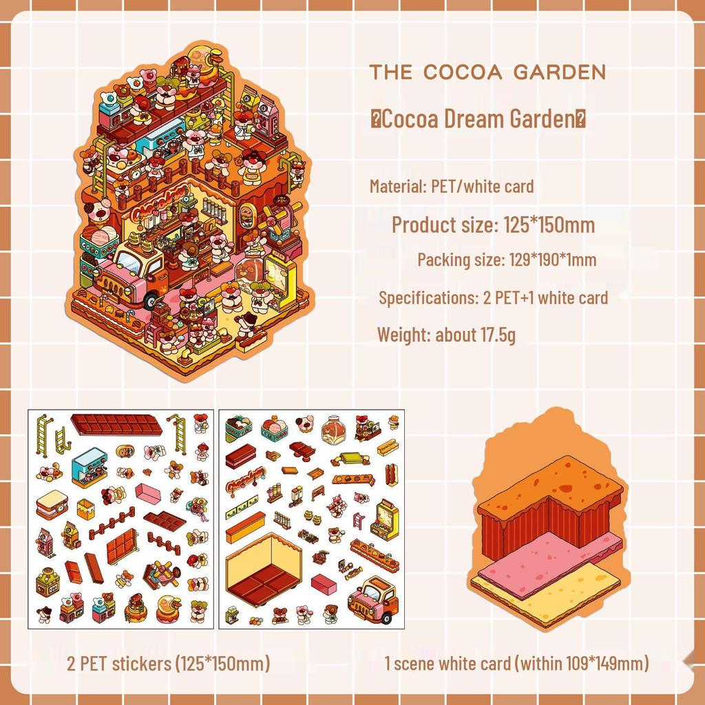 Children's 3D Cartoon Scenery DIY Stickers - New Candy Store Collection