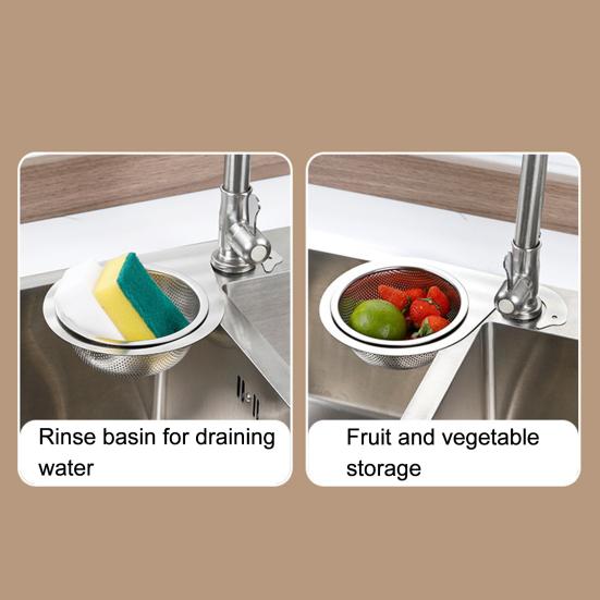 Sink Swan Strainer Basket Stainless Steel Kitchen Faucet Drain Basket Sink Food Waste Strainer for Draining Vegetable Washing