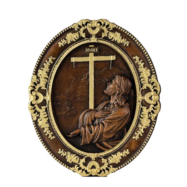 Jesus Mountain Garden Prayer Wooden Plaque, Catholic Home Prayer Decoration, Christian Wall Art, Religious Wooden Icon Gifts