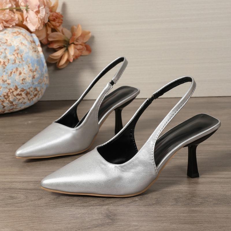 

Small high-heeled sandals large size sexy pointed head night party etiquette model catwalk stiletto shoes 35