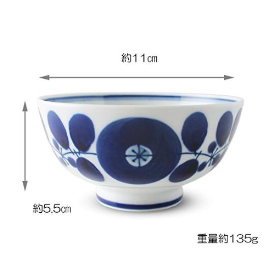 Hakusan Porzellan Tea Blue 11 x Hasami Hergestellt in Japan Schale, Bloom, Klein, ca.. 5,5 cm, Ware,