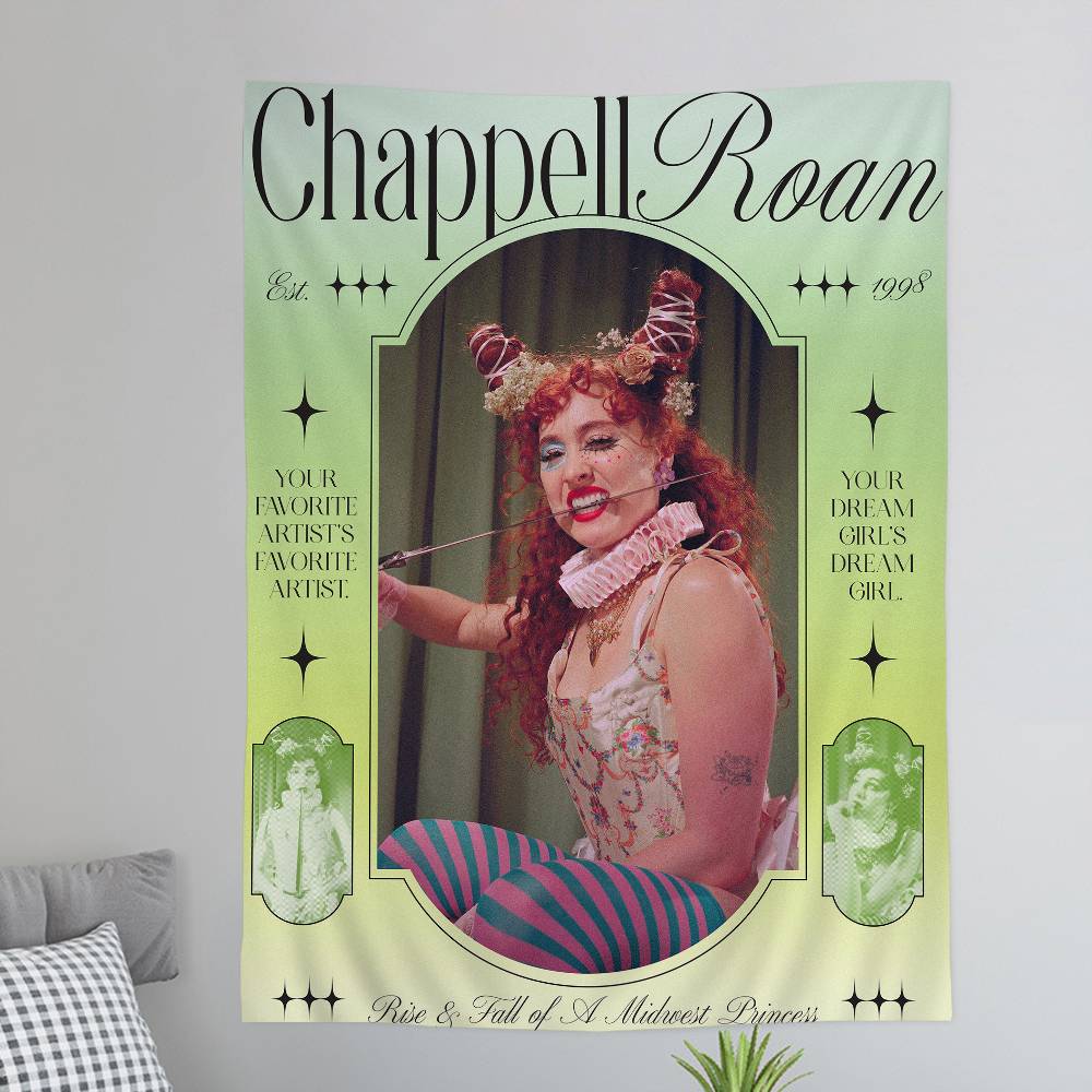 American Singer Chappell Roan Anime Tapestry Hanging Tarot Hippie Wall Rugs Dorm Home Decor