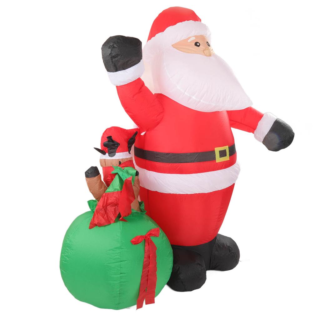 Inflatable Santa Elk Built in LED Weatherproof Fade Resistant Inflatable Christmas Decoration for