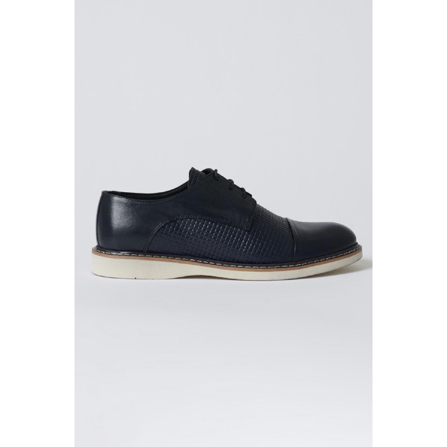 

Чоловічі темно-сині повсякденні шкіряні туфлі 40 безодня