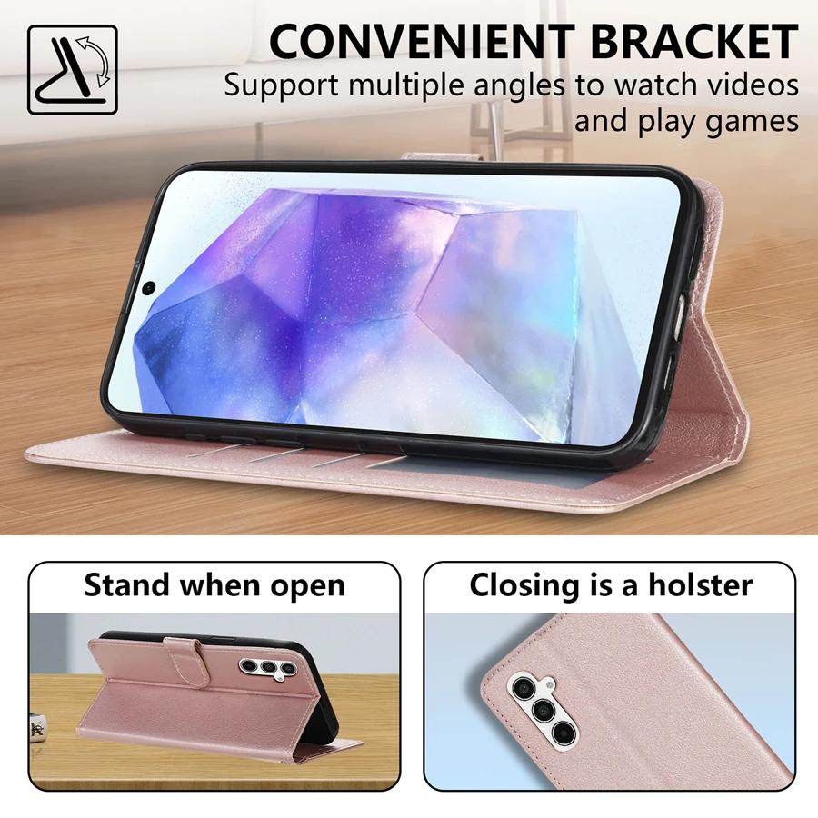 Portfel Gniazdo na Karty Stojak Magnetyczne Klapka Skórzane Etui Dla Samsung Galaxy A0s A07 A13 A14 A1 A16 A17 A26 A34 A3 A36 A3 A4 A A6
