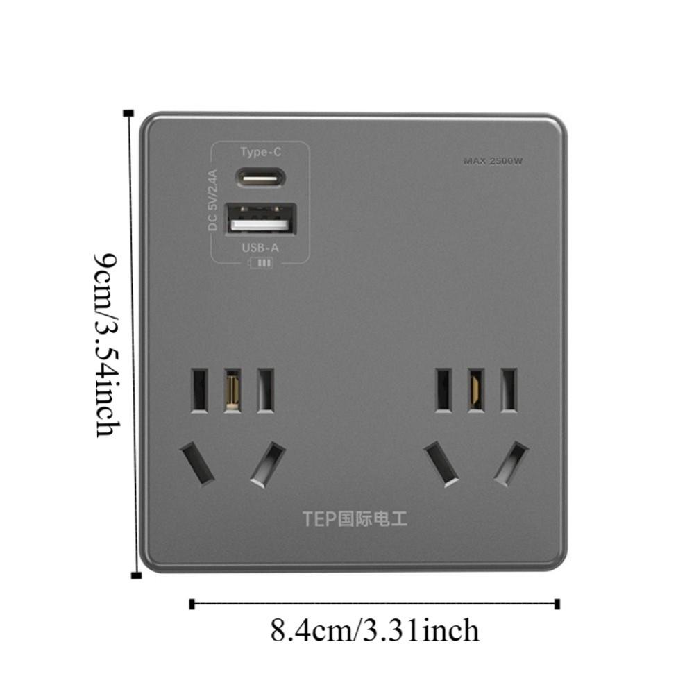 Compact Size Flat Plug Power Strip Widely Outlets USB C Ports Power Expander Space Saving Socket Extender Multi Device Charging