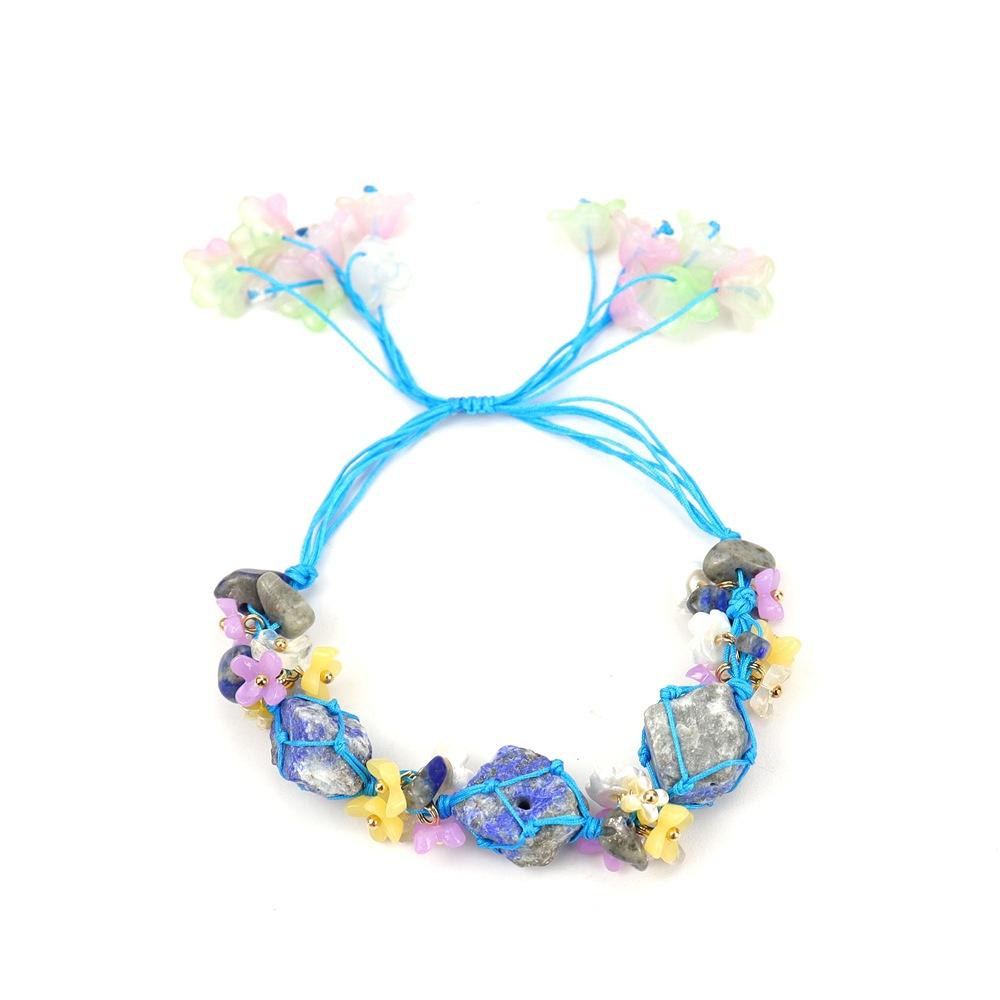 

Xiaohongshu Super Immortal Forest Small Wreath Woven Bracelet Niche Design High Value Hand Rope B97 ляпіс-лазур кольору