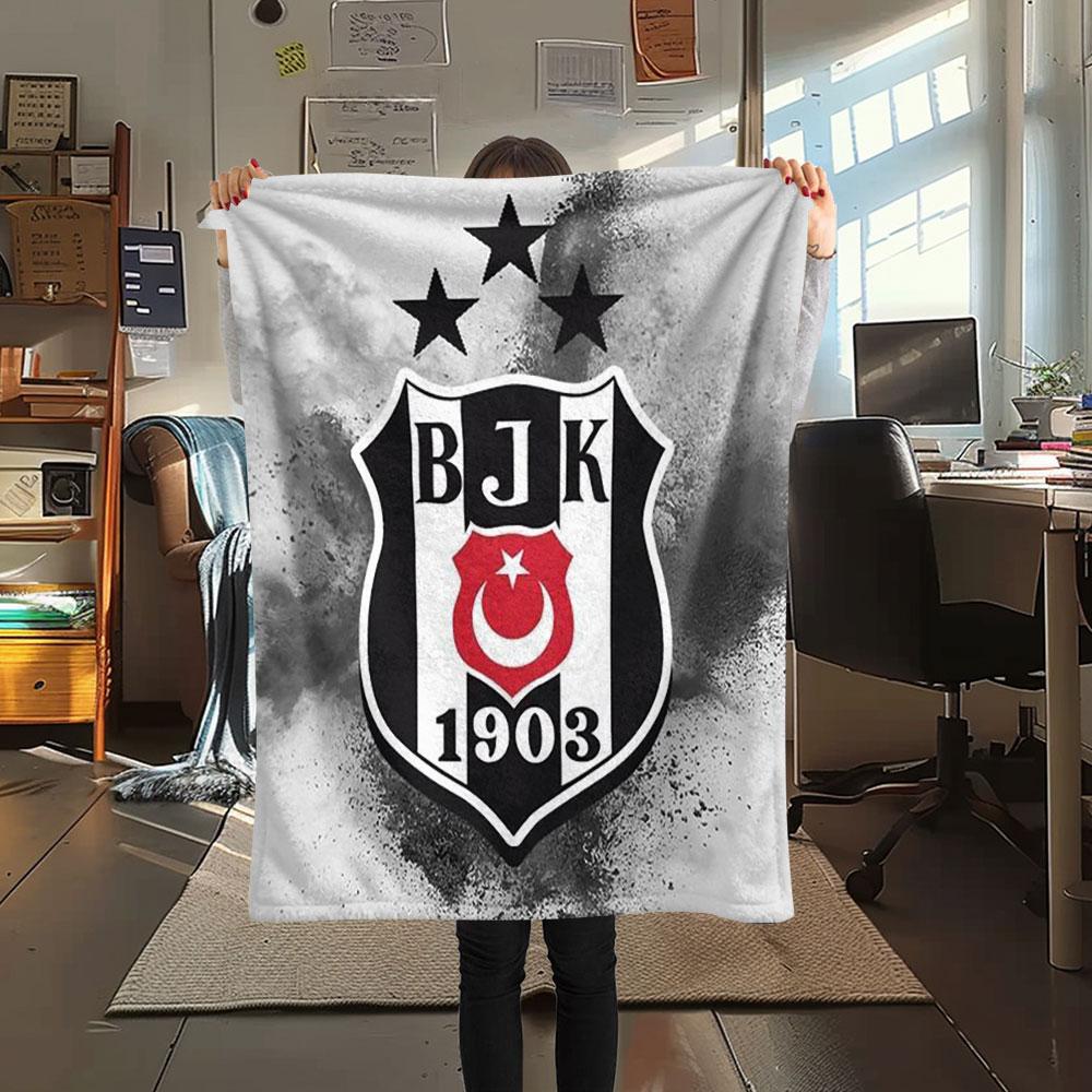 1PC Besiktas Gymnastics Club Patterned Flannel Blanket Suitable For All Seasons for Home Decor Warmth and Comfort Gifts Holiday Present