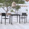 Vidaxl Set di Mobili da Giardino a 3 Pezzi, Nero
