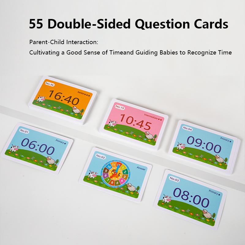 Children Clock Model Educational Toys Hour Minute Cognition Matching Puzzle Toy Kids Early Preschool Time Cognition Teaching Aid