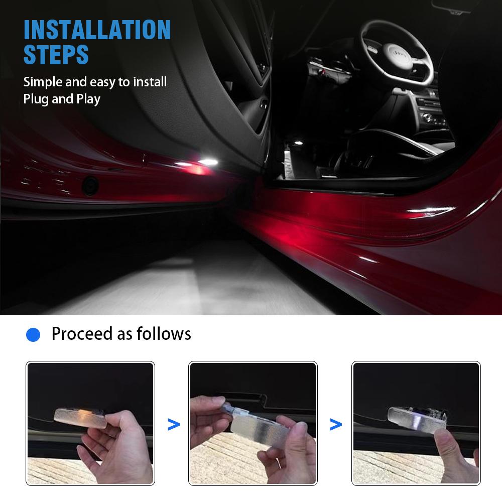 djbn1 2Pcs For Toyota Highlander Camry 40 50 55 Prado 150 J150 LC150 Land Cruiser 200 J200 LC200 Auto Signal Lamp LED Car Door Light
