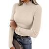 Women's Half Turtleneck Knit Top Color Casual Base Layer for Everyday Wear