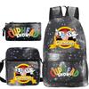 Cartoon Teacup Head Cuphead Student School Bag Backpack Three-piece Set Children's Shoulder Bag Pencil Bag