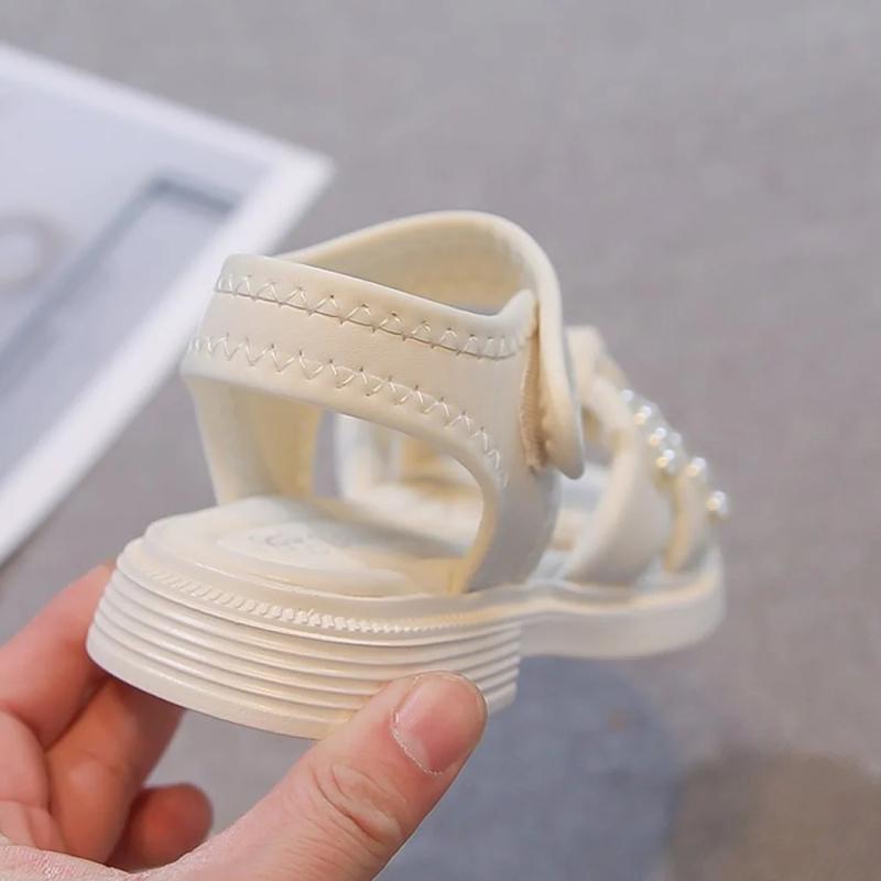 Summer Sandals for Girls Princess Pearl Teenager Girl's Sneakers Waterproof Barefoot Beach Shoes for Children