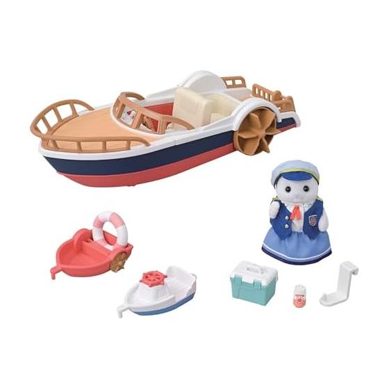 Sylvanian Families Vehicle [Captain Seal s Exciting Boat Set] V-08 ST Mark Certification For Ages 3 and Up Toy Dollhouse Sylvanian Families EPOCH
