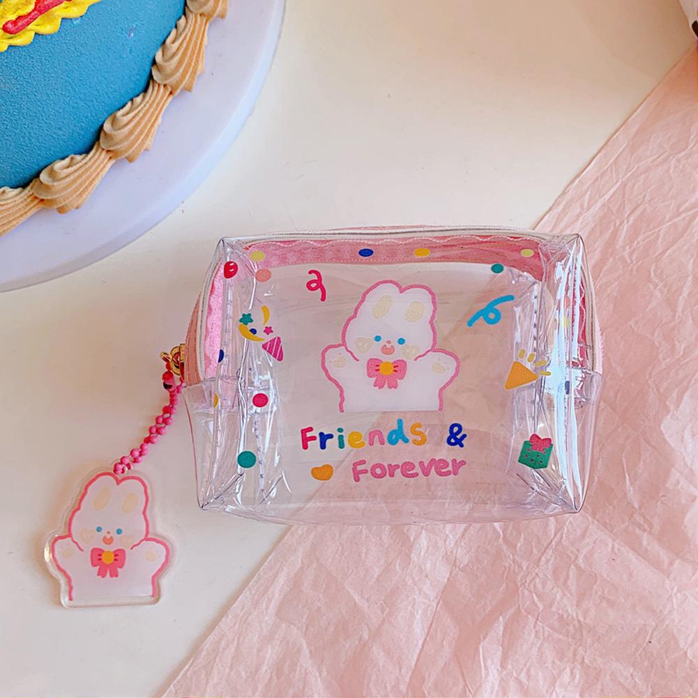 Kreative Bären Transparente Mädchen Münzbörse Kinder PVC Reißverschluss Kleingeldbörse Damen Mini Lippenstift Geldbörse Kaninchen Schlüsselkarten Tasche