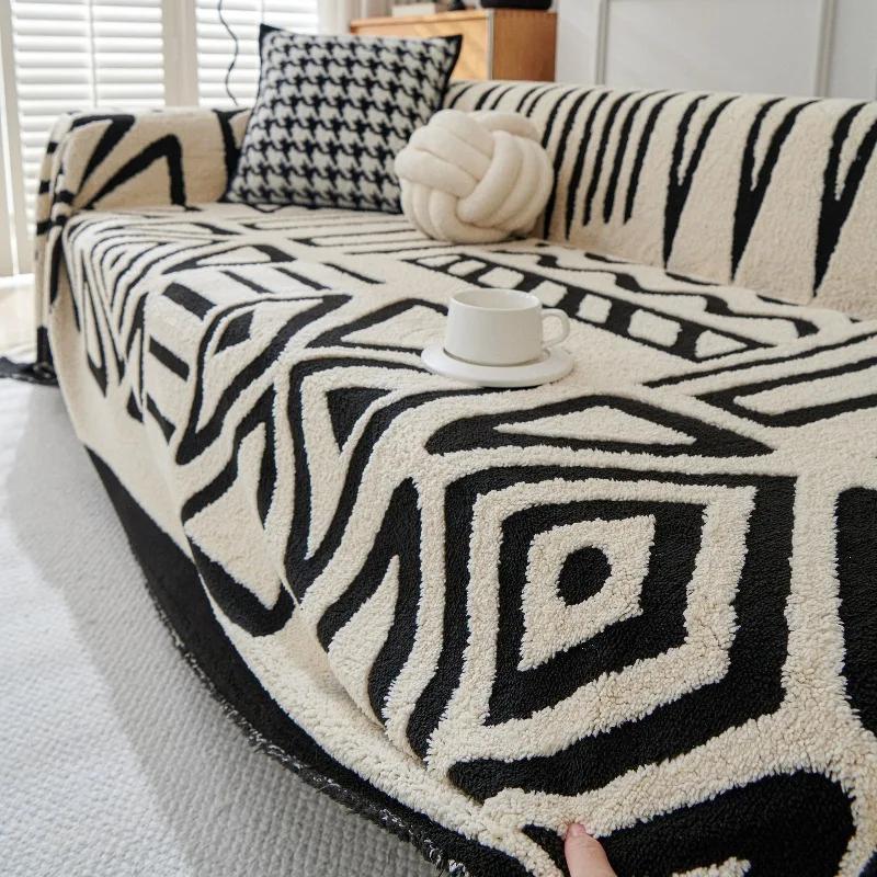 Nordic Tassel Throw Blanket Full Four Season Cotton Sofa Cover Towel Dust Anti-cat Scratch Protection Covers Sofa Blanket Carpet