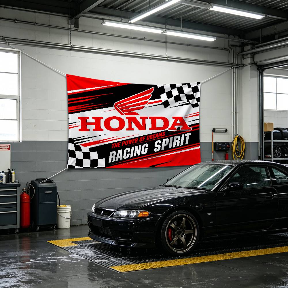 FOR HONDA MOTORCYCLE Decorative Flag Waterproof Fade Resistant Polyester Indoor Outdoor Hanging Flag XL0
