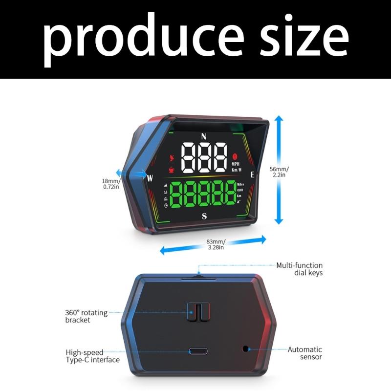 Car Heads Up Display with Built In Map Auto HUD Projector for Accurate Speed Tracking & Multifunctional Data Analysis