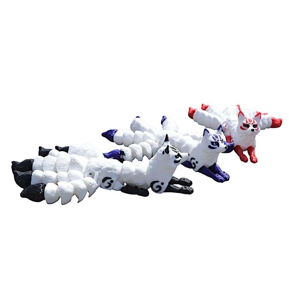 Five Tailed 3D Printed Animal Model Joints Movable Movable Five Tailed Animal Figure  Gift Idea