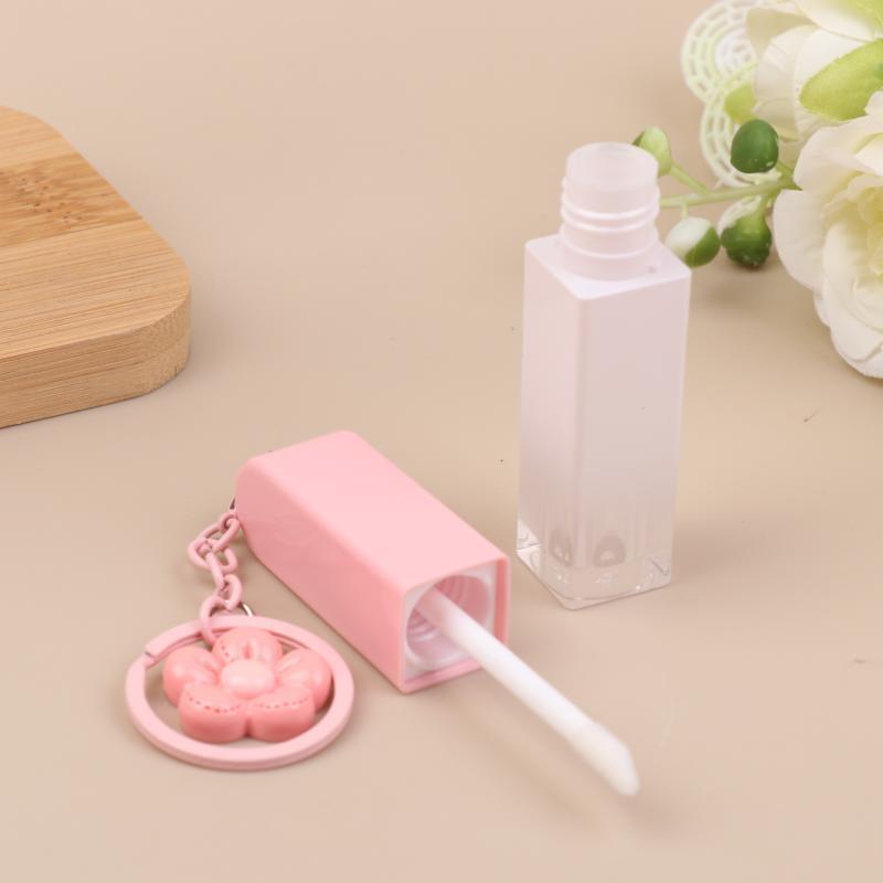 Lippengloss-Flasche mit Schlüsselanhänger, Farbverlauf, Leere Lippenstift-Gloss-Hülse, Nachfüllbarer Flüssigkeitsbehälter, Flasche, Lippenstift-Probenflasche