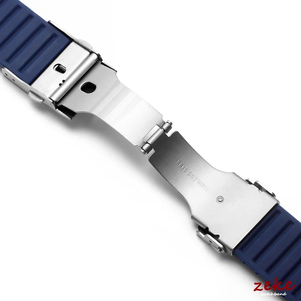 Rubber Watch Strap Deployment Buckle 20mm 22mm 24mm Bands Soft Silicone Wrist Band Quick Release Waterproof Soport Bracelet Belt