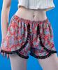 KOLEAT Resort Bohemian Flare Multi Swim Shorts [Red]