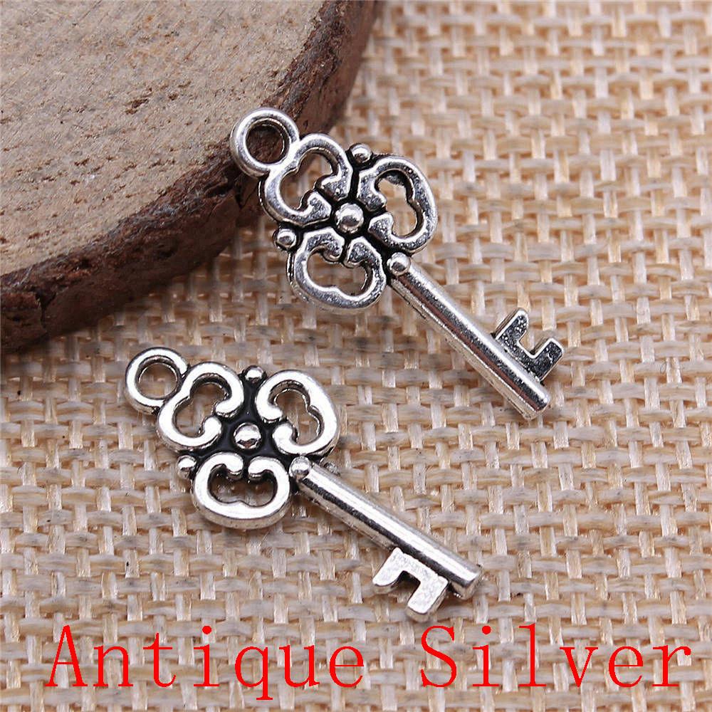 Classic Key Shaped Charms Pendant For Bracelet Necklace Jewelry Making Craft Findings