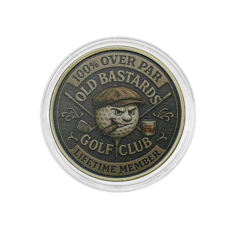 

1PC Over Par Old Bastards Golf Coin Funny Golf Challenge Coin Lifetime Golfs Club Member Coins Fun Gifts for Golf Lovers