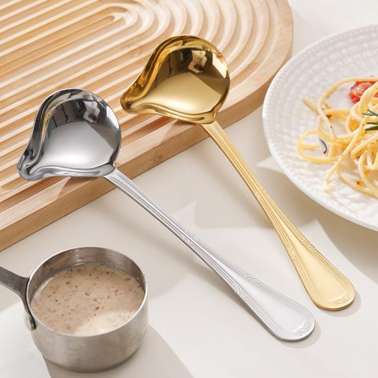 כף שמן מנירוסטה קלה לניקוי לא מזיקה מסננת שמן בית מסעדה מלון מטבח כלי לטפטוף שמן