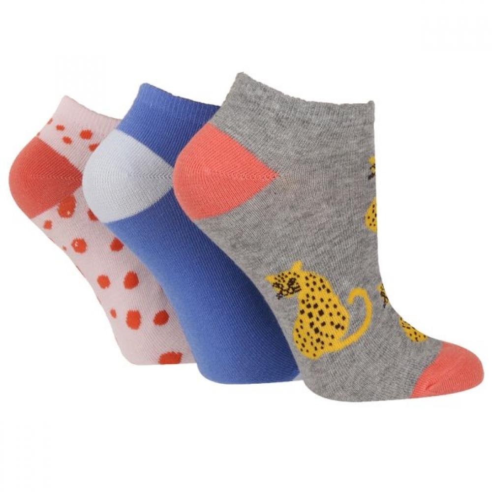 Sock Shop Women S Cheetah Ankle SockS Set T3021lnov CHEETAH