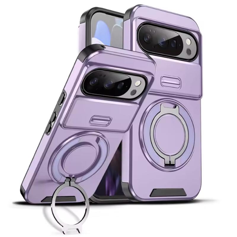 Armor Funda For Google Pixel 10 9 Pro XL 10Pro Magnetic Ring Bracket Case For Pixel 9A 8A 7 P Pixel 10A Slide Lens Protect Cover