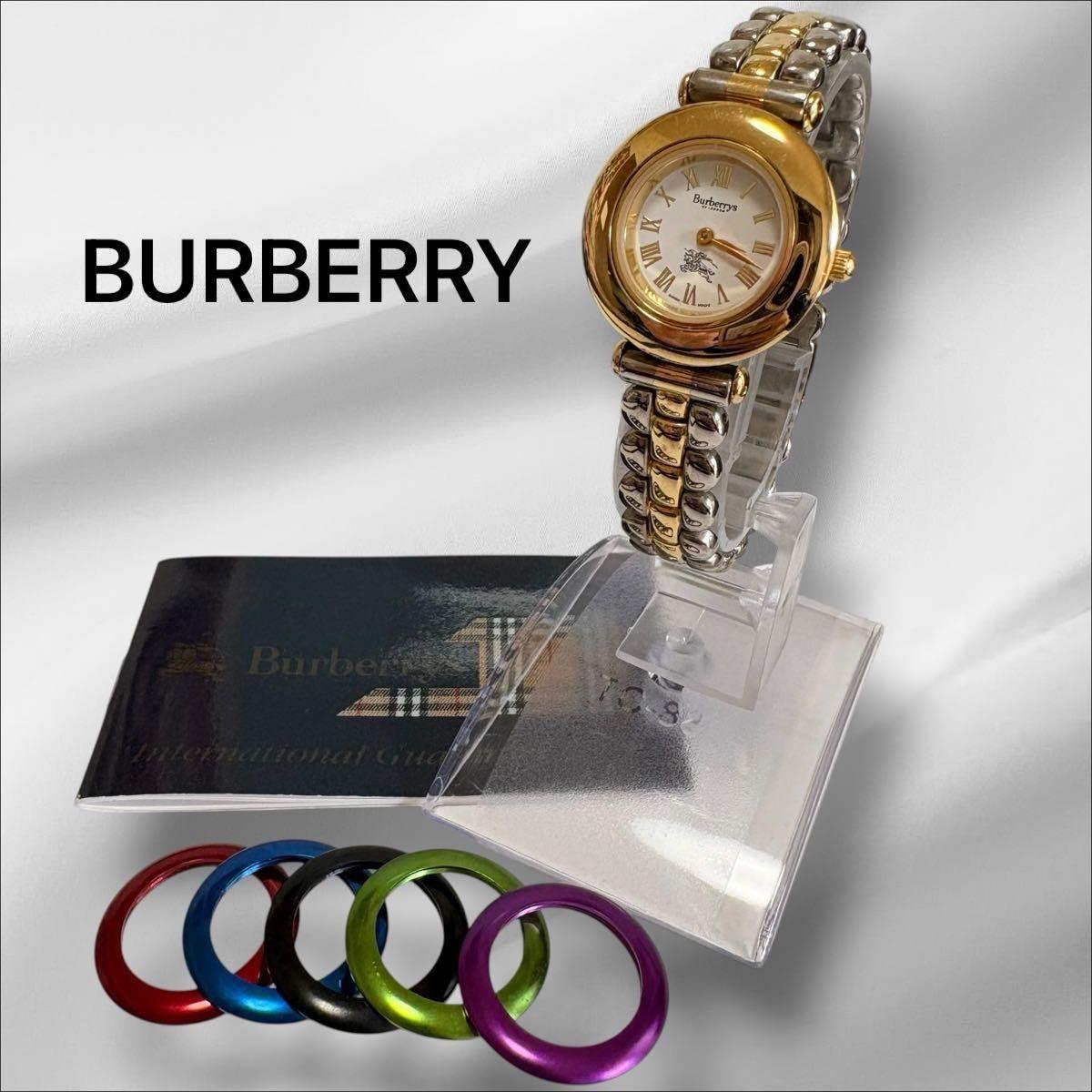 Used [Rare] BURBERRY Change Bezel Watch Gold Silver Nova Check Working Item Burberry Quartz