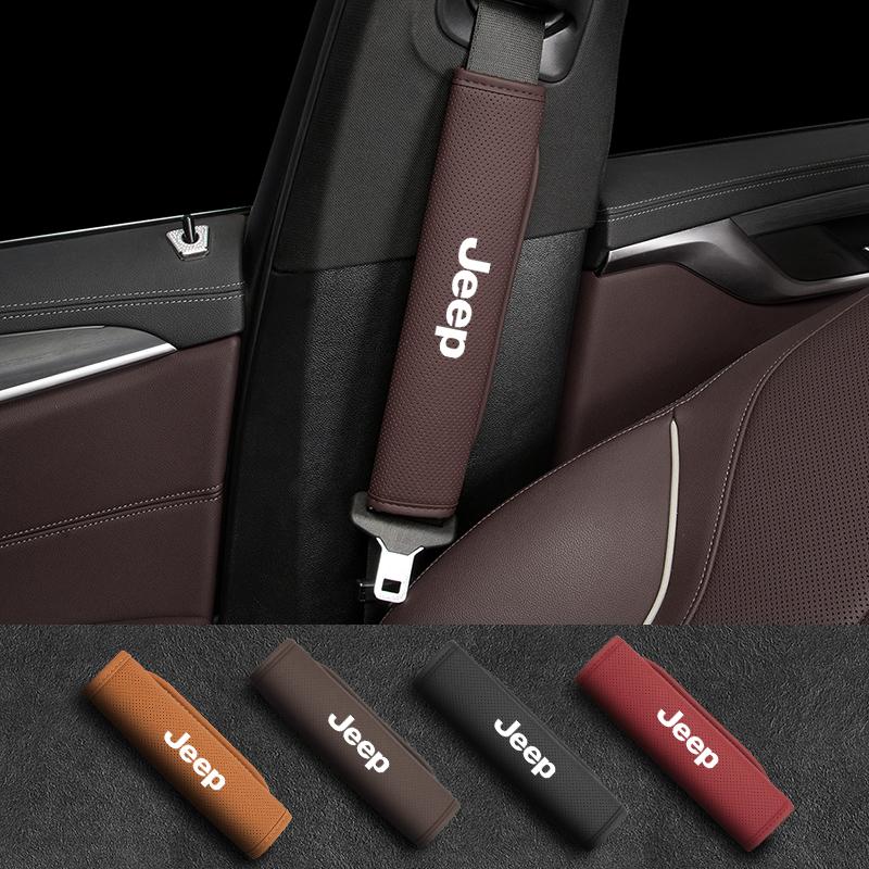 Breathable Car Seat Belt Padding Pad Interior Accessories For Jeep Wrangler Renegade Compass Grand Cherokee JK Patriot Liberty