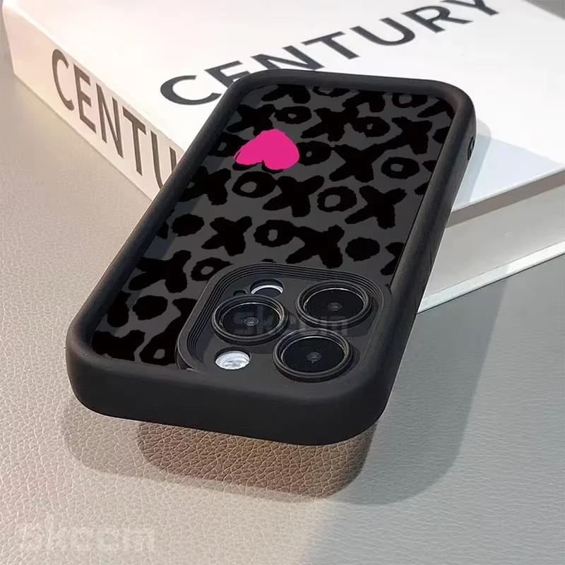 Black Lips Kiss Print Soft Silicone Phone Case For iPhone 15 Pro Max 16 14 13 12 11 Pro Max 7 8 Plus X XS XR Shockproof Cover