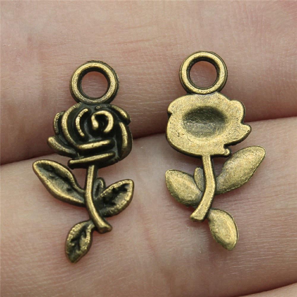 Charms Rose Lotus Pendants Wedding Jewelry Findings QC107