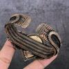 Cameo, Moonstone Handmade Copper Wire Wrap Cuff Bangle Adjustable M3u46
