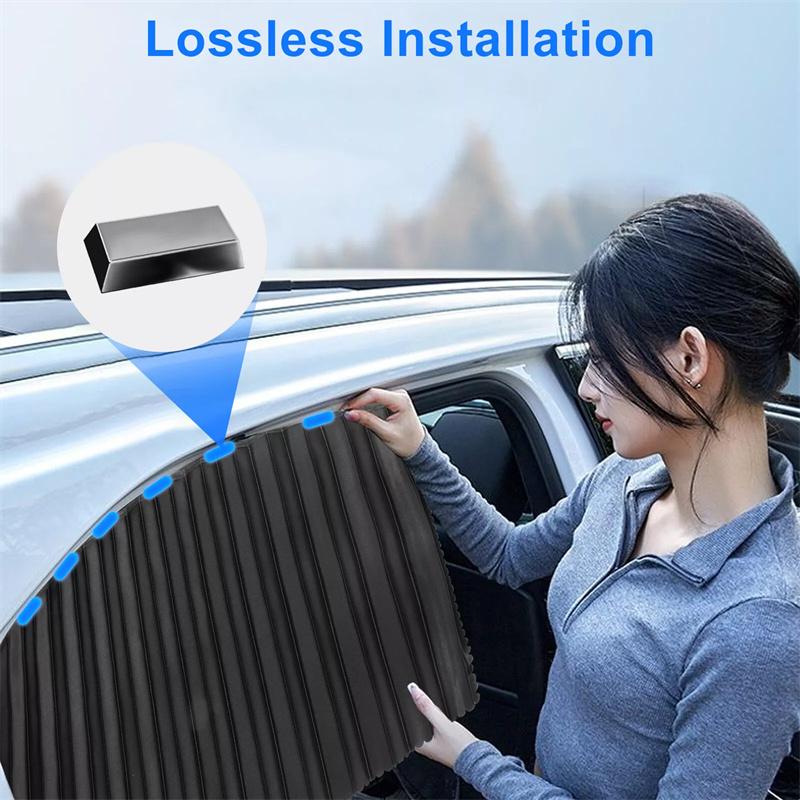 4Pcs Magnetic Drapes For Car Windows Sun Shades Adjustable Drapes For Car Window Block Sunlight Automotive Drapes For Sleeping