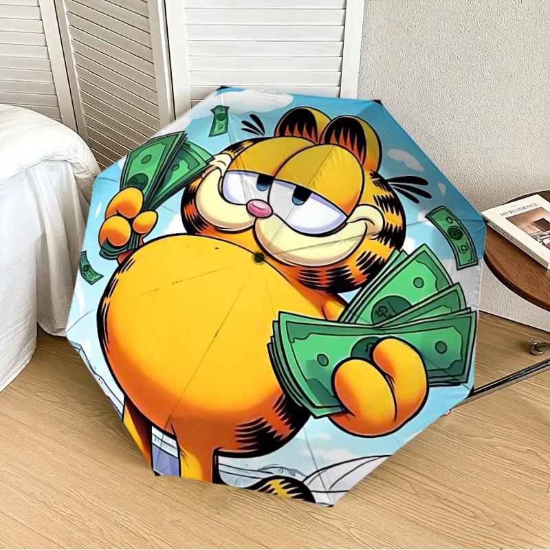 1pc Garfield, Money Automatic Open/Close Umbrella, Lightweight Design for Everyone, Halloween & Christmas Gifts - Ideal for Daily, Formal, Party Use,