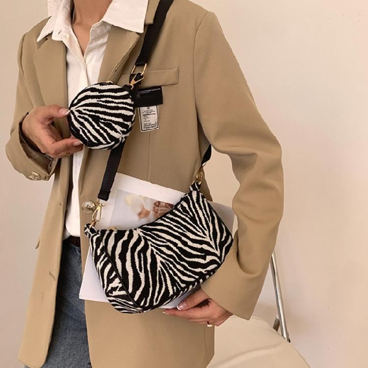 Corduroy Shoulder Bag with Mini Coin Pouch Crossbody Bags for Your Necessities