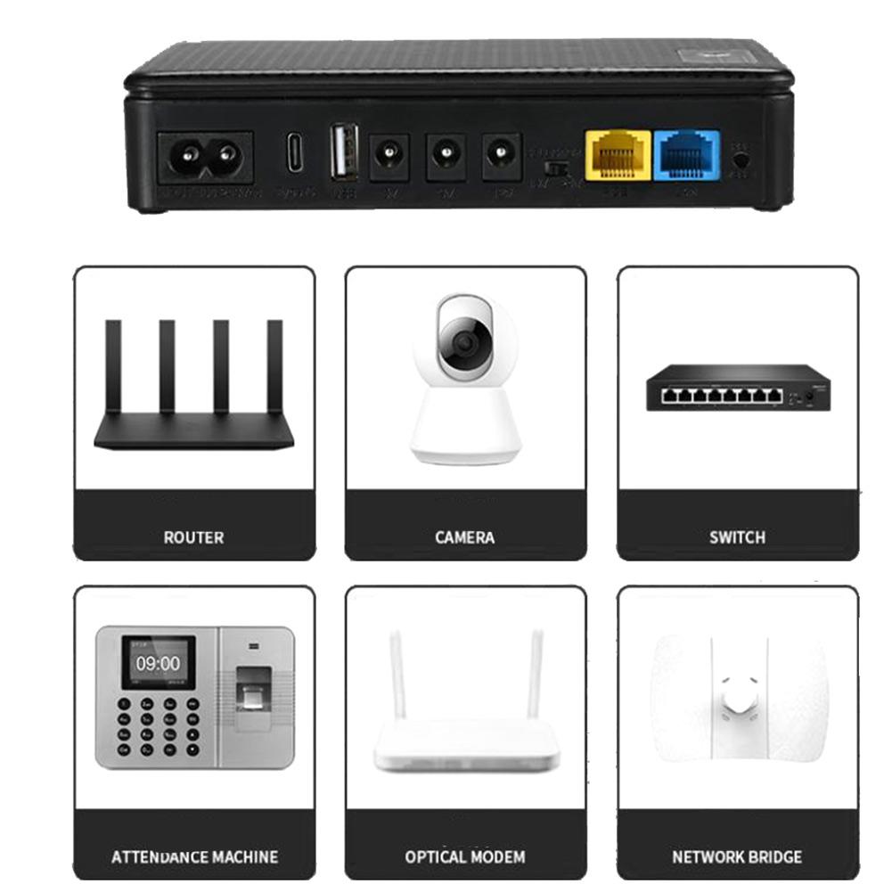 UPS DC Uninterruptible Power Supply 8,000–20,800 MAh For Routers Security Cameras Network Switches Heat-Dissipation Tools Kit