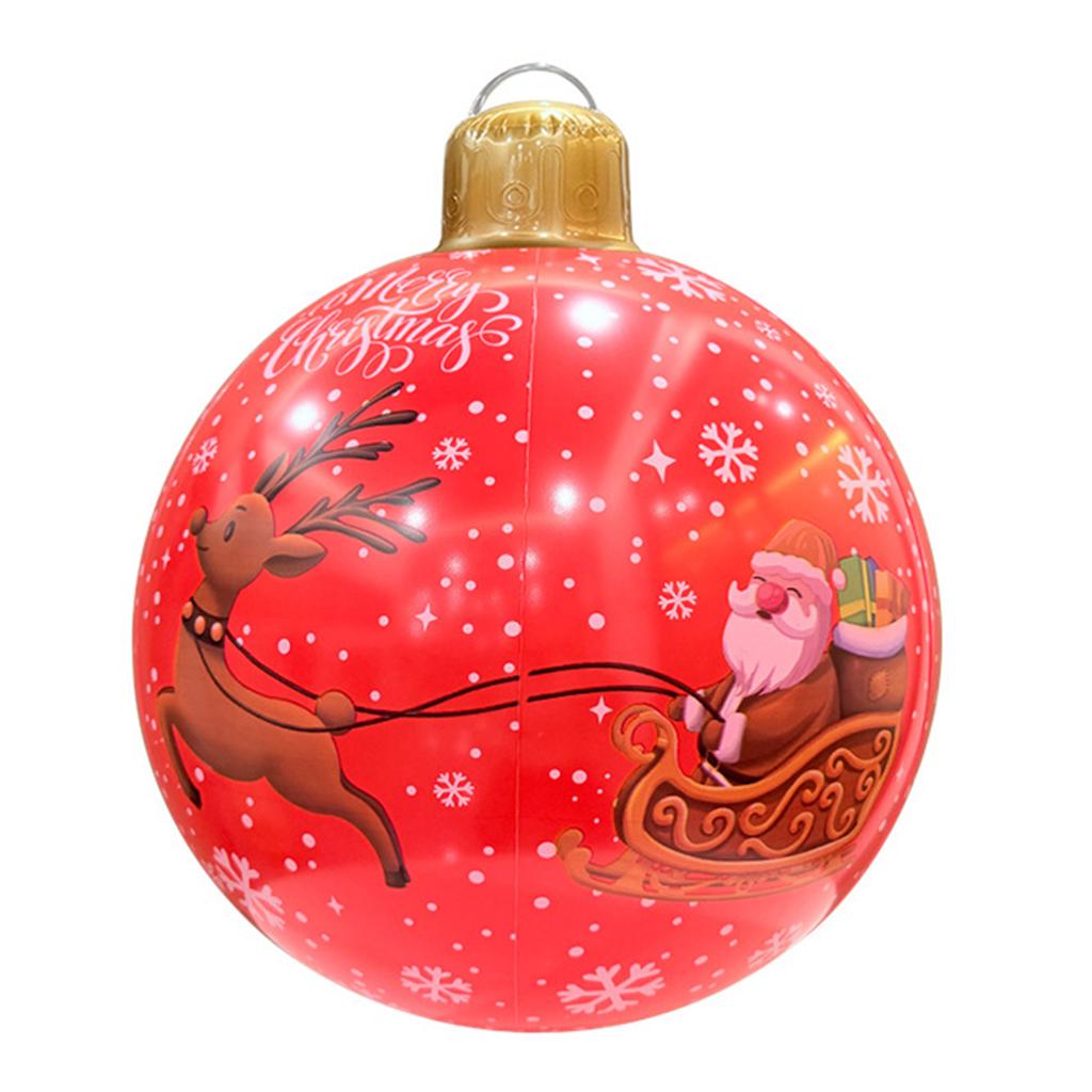 60/35CM PVC Inflatable Christmas Ball New Years Christmas Ornaments Christmas Decorations Ball Holiday Yard Lawn Porch Decor