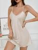 Women's Silk Satin Camisole Nightdress with Lace Trim
