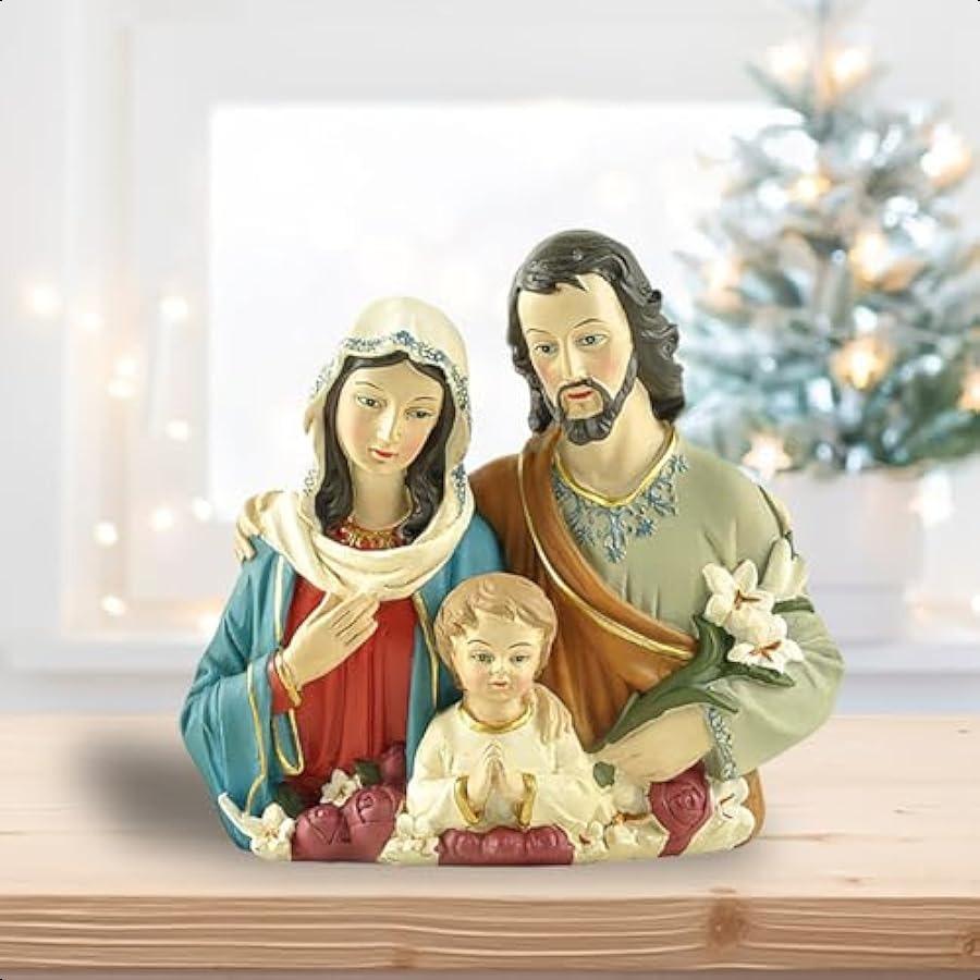 Religious Holy Family with Child Statue Graceful Design Christ Jesus Mary Figure Lasting Renaissance Collection Resin Statue Mu