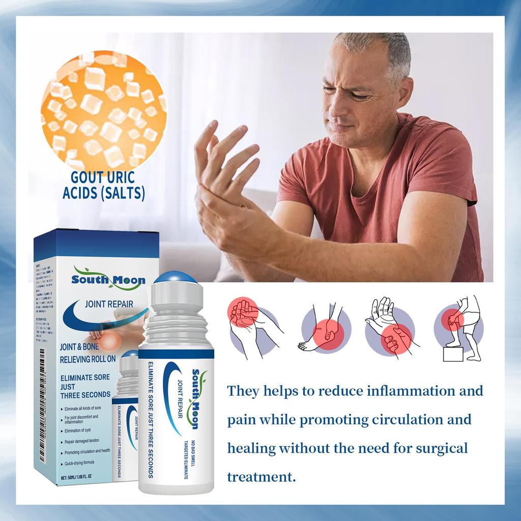 South Moon Joint Care Roll-On Liquid for Body Joints, Wrists, Knees, Lumbar and Cervical Spine Pain Relief Liquid