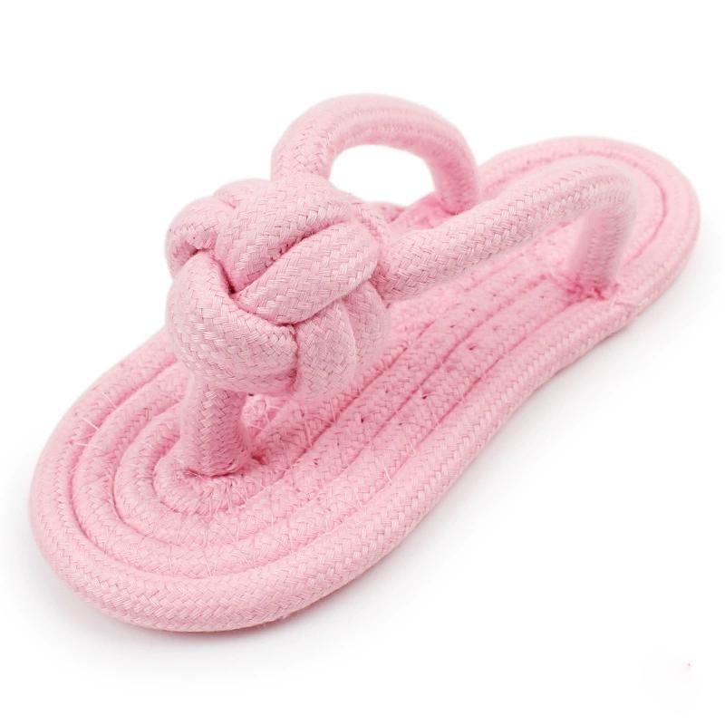 Durable Cotton Rope Slipper Knot Dog Chew Toy Small Dog Interactive Teeth Cleaning Molar Tartar Removal Safe Pet Chew Supplies